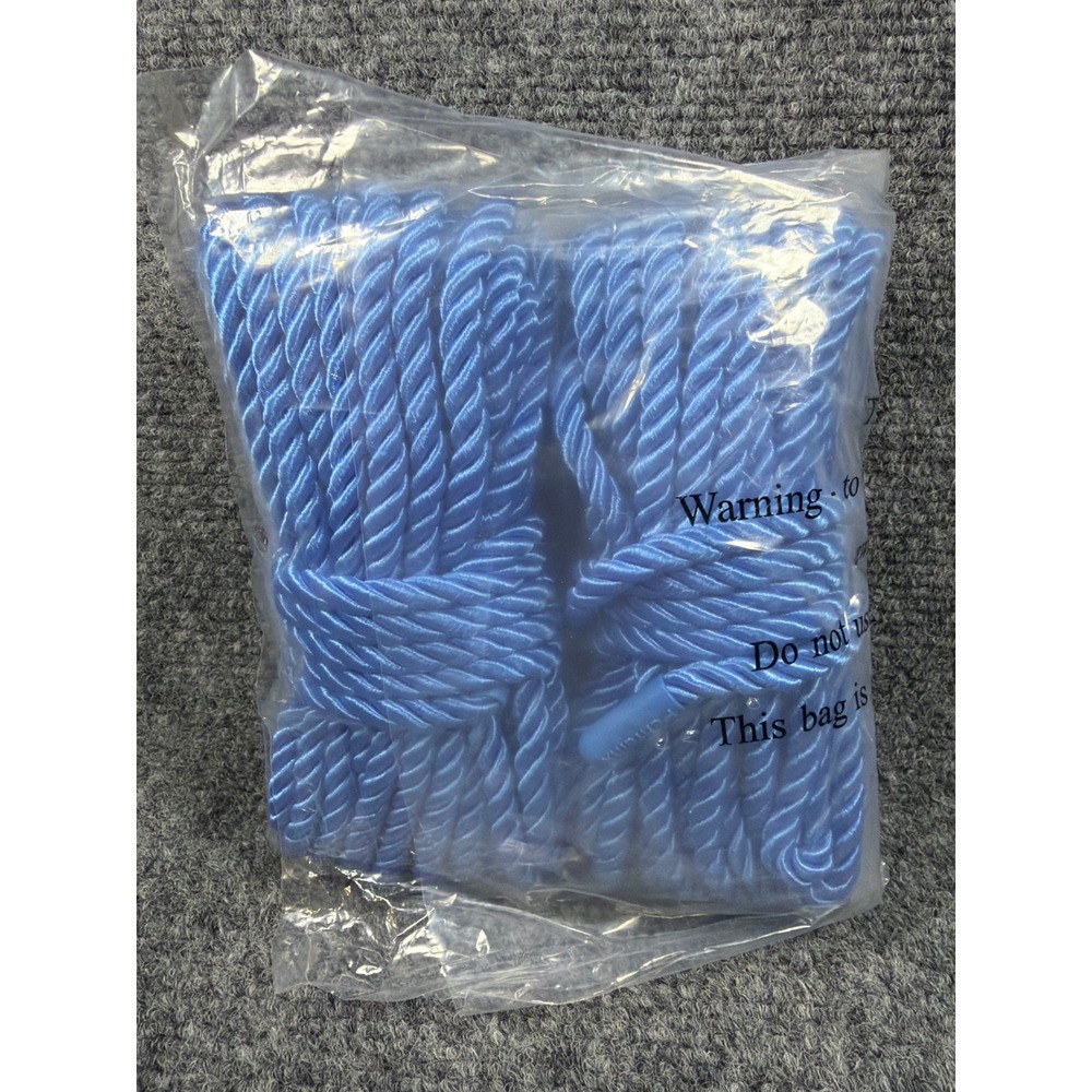 Penfeinx 2 Pack Soft Braided Twisted Silk Rope 32ft 8mm Blue Multipurpose‎ Cord